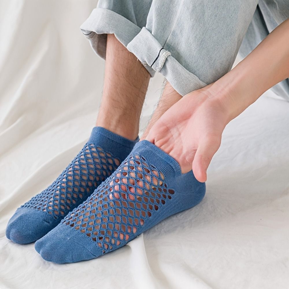 Ankle Sock Low Cut - جوارب رجالية مريحة بتصميم مجوف، ماصة