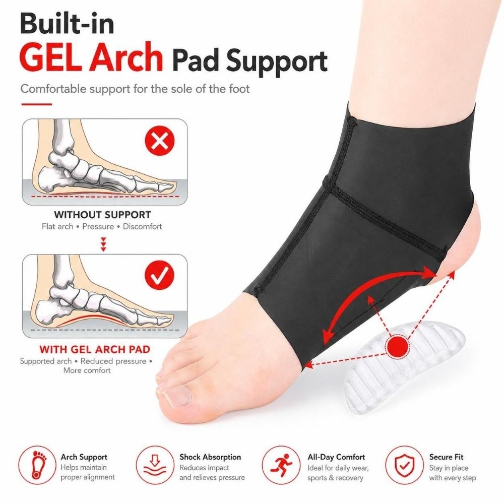 زوج واحد من الجوارب الجلية لدع - مراجعة Ankle Brace Sock وسعره
