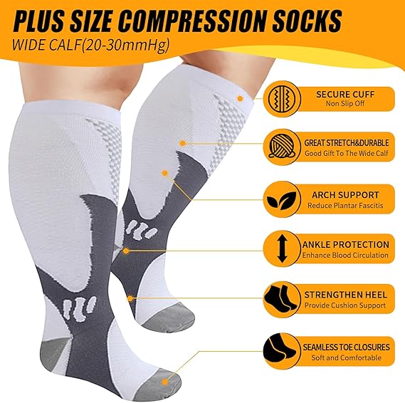 جوارب ضغط كبيرة الحجم للنساء و - مراجعة Compression Sock Medical وسعره