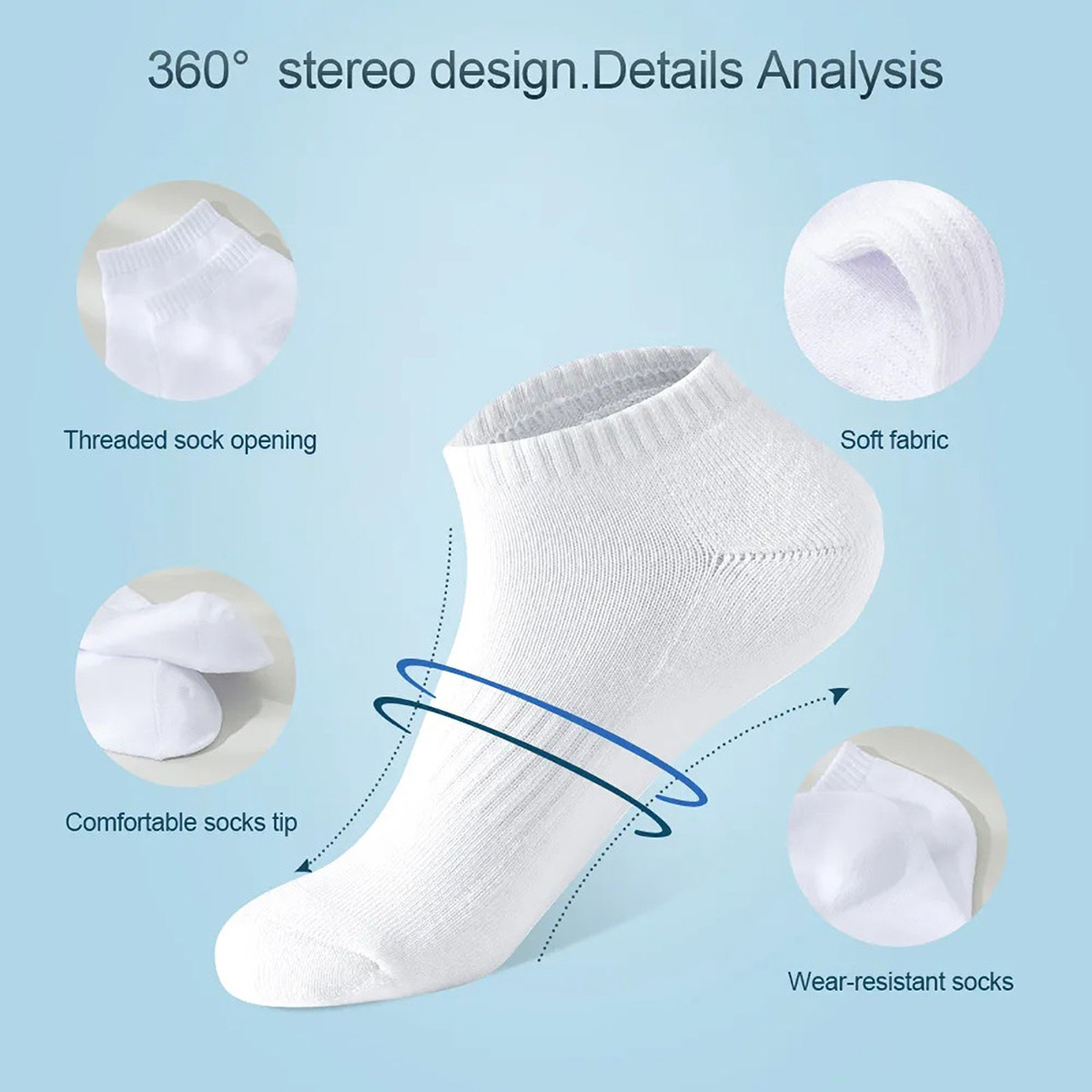 1/5 أزواج للجنسين الأبيض والأس - مراجعة Ankle Sock Low Cut وسعره