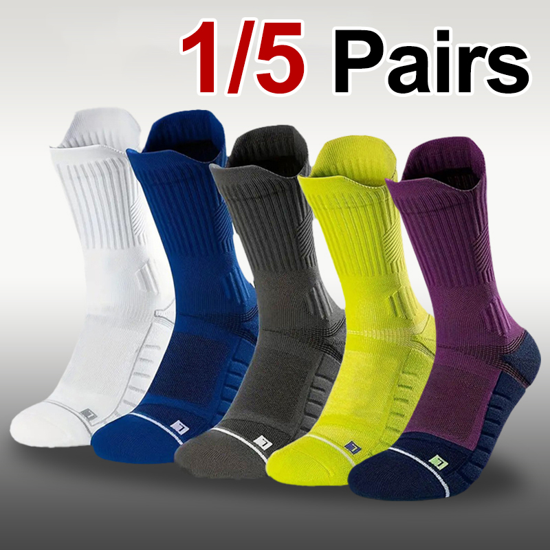 1/5 زوج من جوارب كرة السلة الر - مراجعة Athletic Sock Cushion وسعره