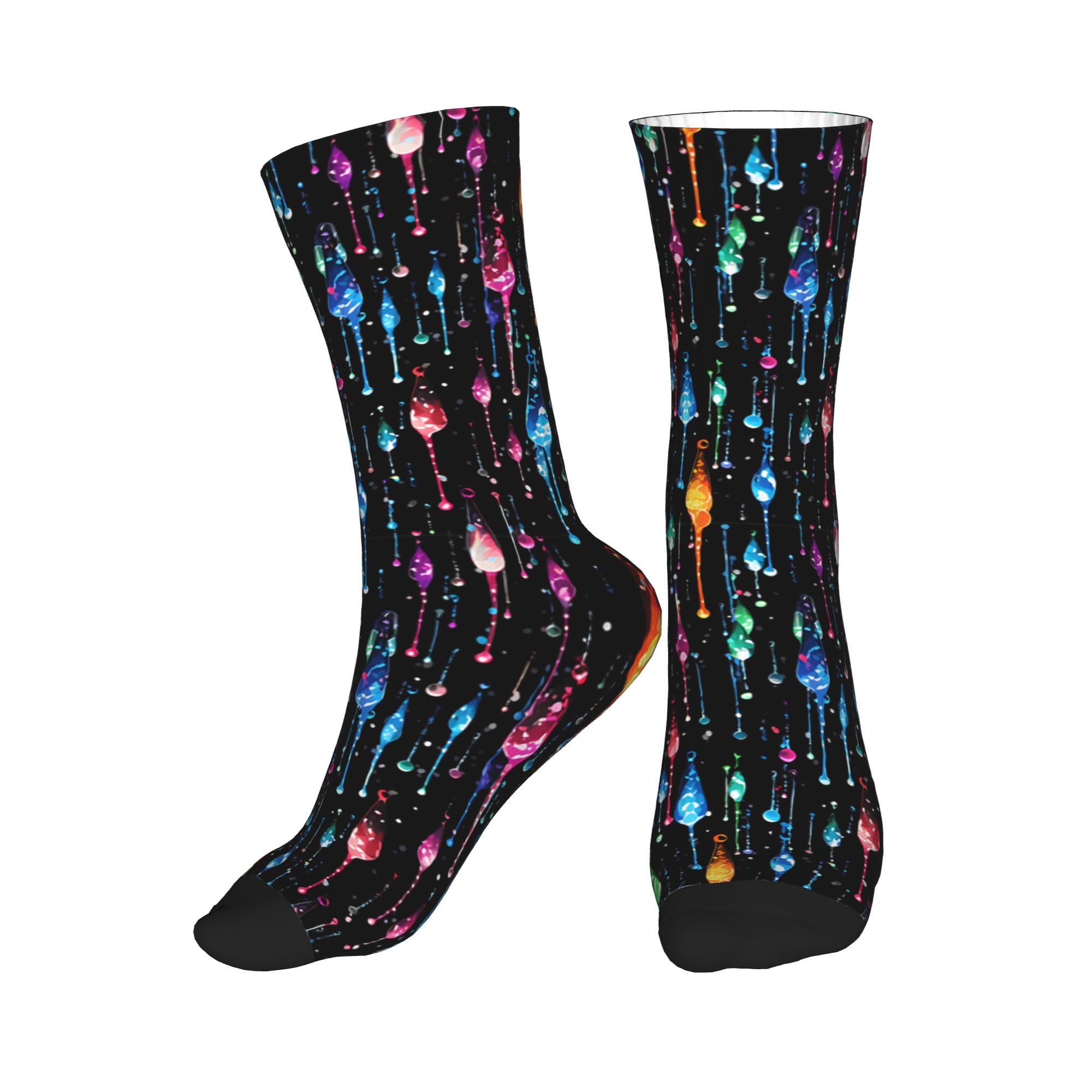 جوارب طويلة بنمط قطرات قوس قزح - مراجعة Dress Sock Men وسعره